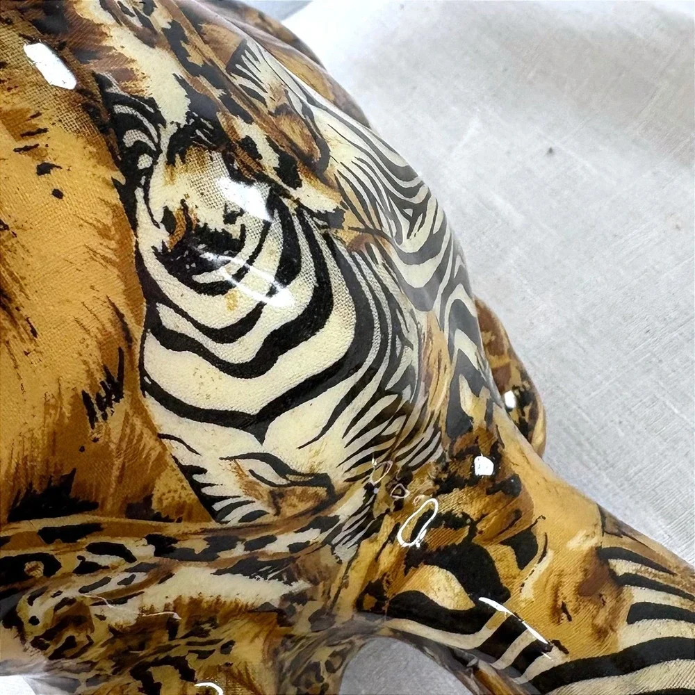 Vintage JBD Patchworks Mixed Animal Print Ceramic Giraffe Figurine